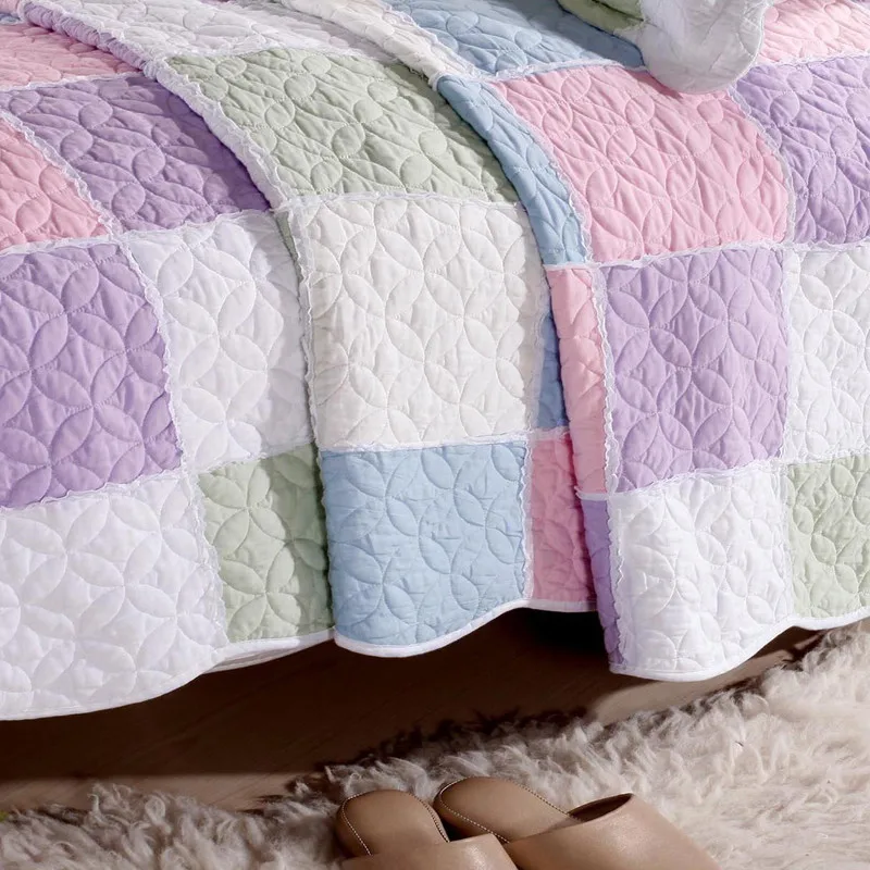 Элегантное покрывало в Корейском стиле с пэчворком/сеткой милый одеяло Комплект