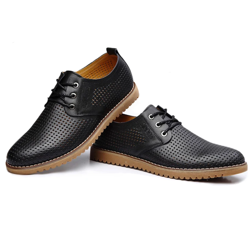 Натуральная Кожа мужская Повседневная Обувь Летом Выдалбливают Дышащий на