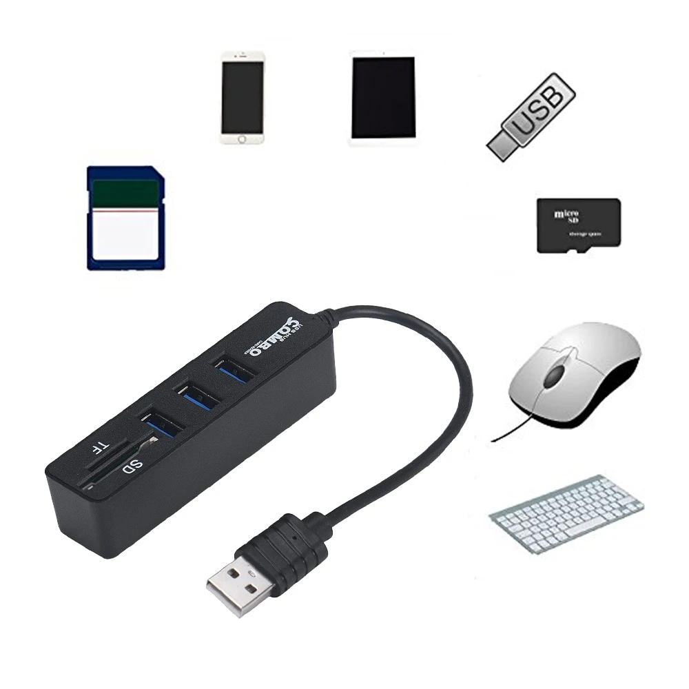 Мульти USB 3,0 2,0 концентратор USB разветвитель Высокоскоростной 5 8 портов Hab TF SD кард-ридер все в одном для ПК Компьютерные аксессуары