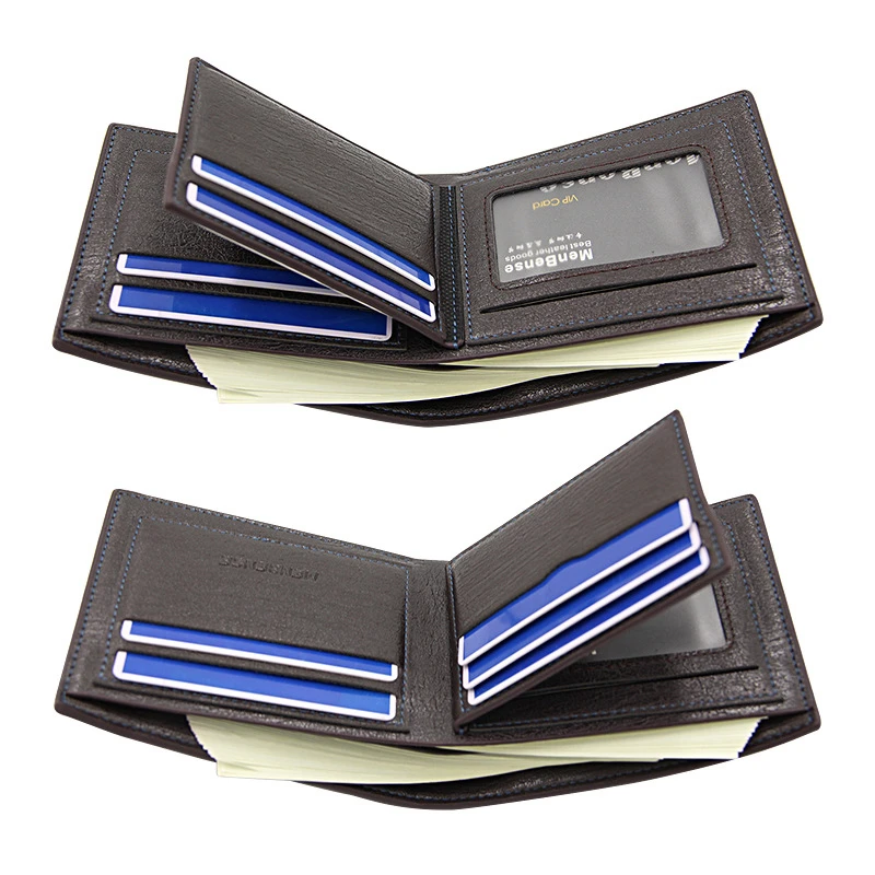 Креативные мужские кошельки с геометрическими вставками однотонный образец