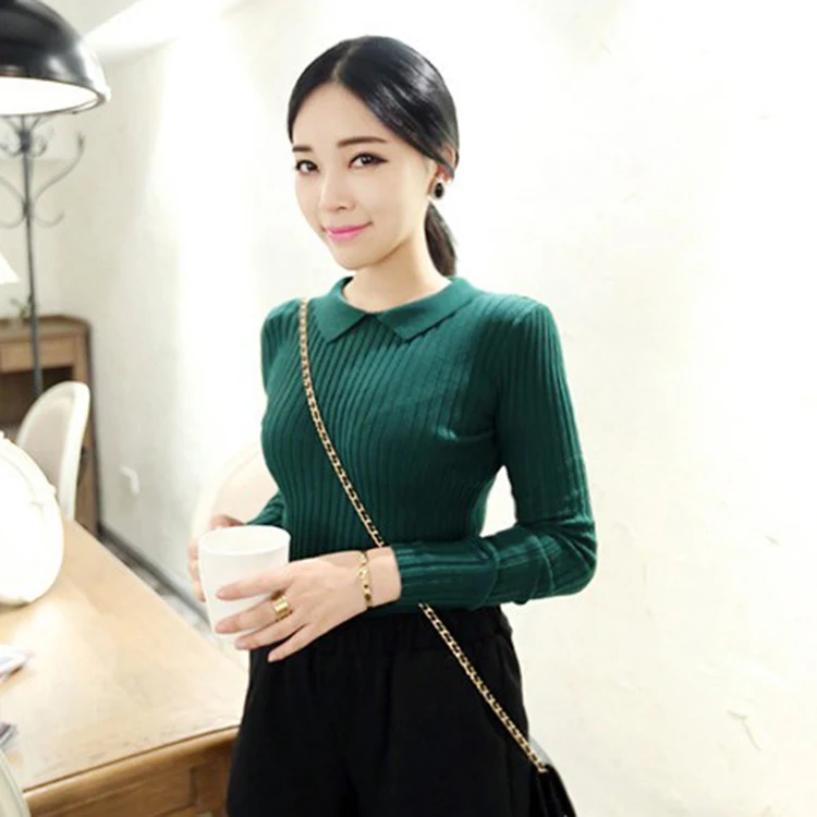 Женский свитер новый комплект кукол с отворотами облегающий Длинный длинными