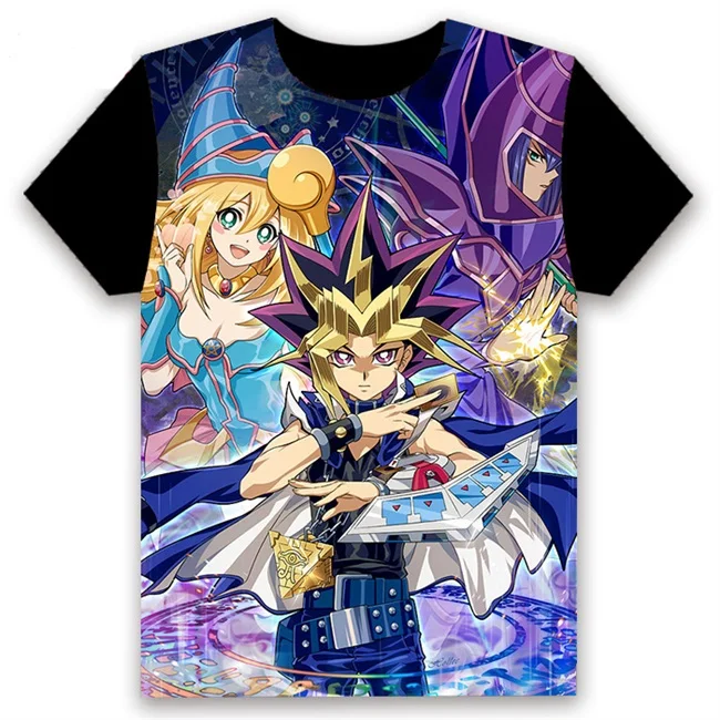 Мужская футболка аниме Yu-Gi-Oh! Дуэль Монстры печатных косплей с коротким рукавом унисекс Повседневная Черная футболка топы Летняя забавная рубашка - Цвет: 9