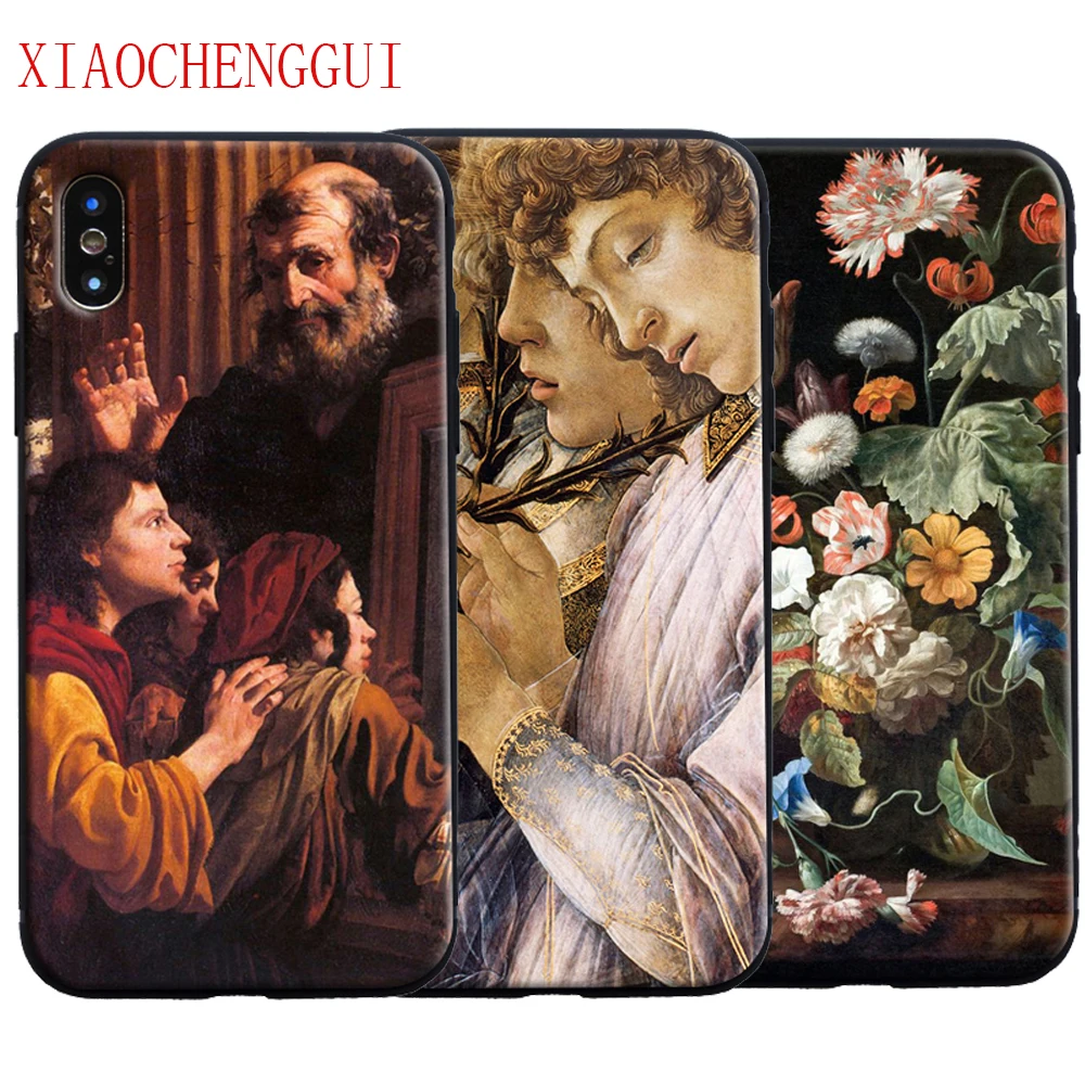 Мягкий силиконовый чехол для телефона с винтажным рисунком iPhone 11 12pro X XR XS max 5 5s Se 6