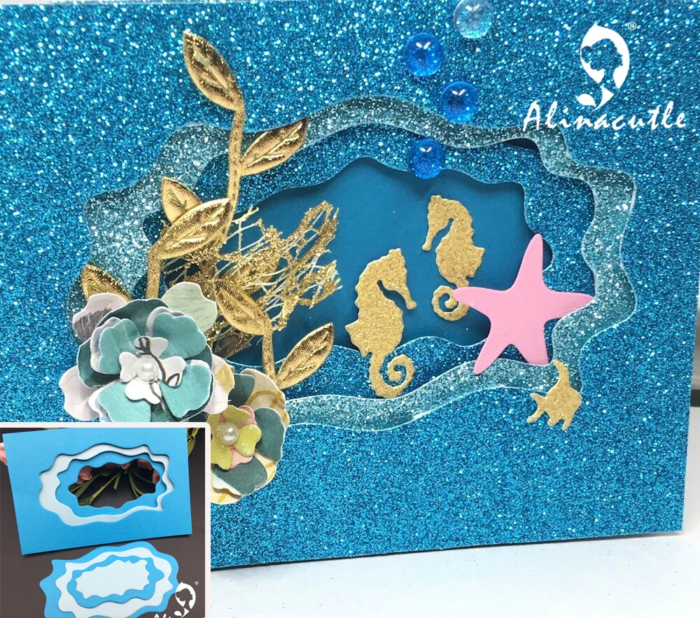 Высечки из металла 4 шт. волнистая рама Alinacraft скрапбукинг бумага ремесло альбом