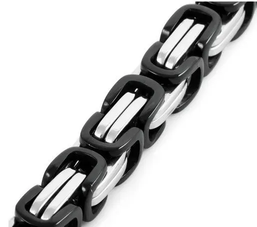 5 шт./партия Мужская черная Византийская цепочка 8 мм из нержавеющей стали 21 6