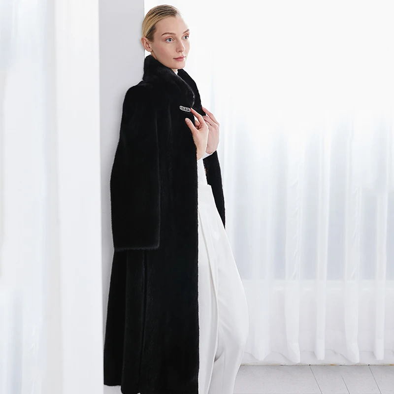 Новая зимняя Женская импортная бархатная норковая куртка Ftangaiur приталенные