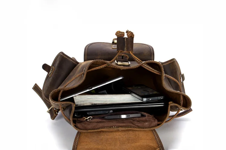 Boston мужской рюкзак из натуральной воловьей кожи Большой Вместительный унисекс