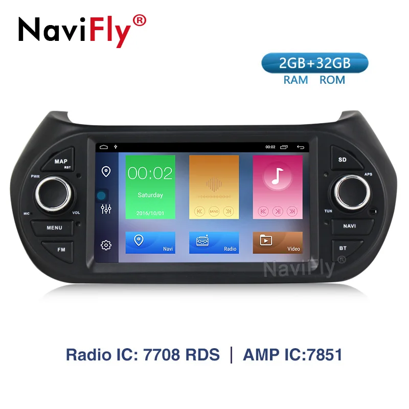 NaviFly Автомобильный мультимедийный плеер GPS Android9.1 автомобильное радио для FIAT