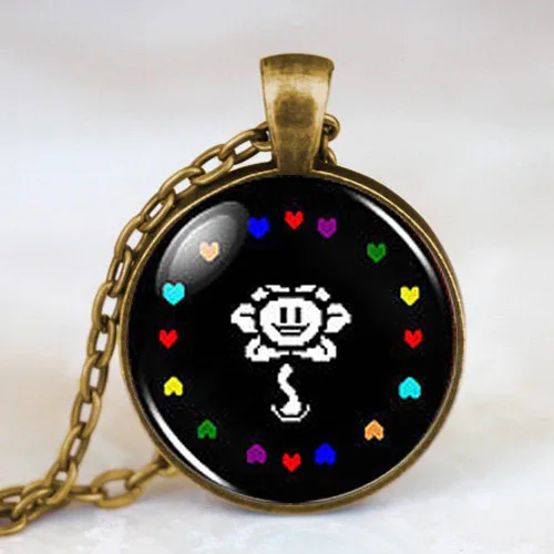 Кулон в виде цветов и сердечек Undertale модное ожерелье ручной работы из латуни