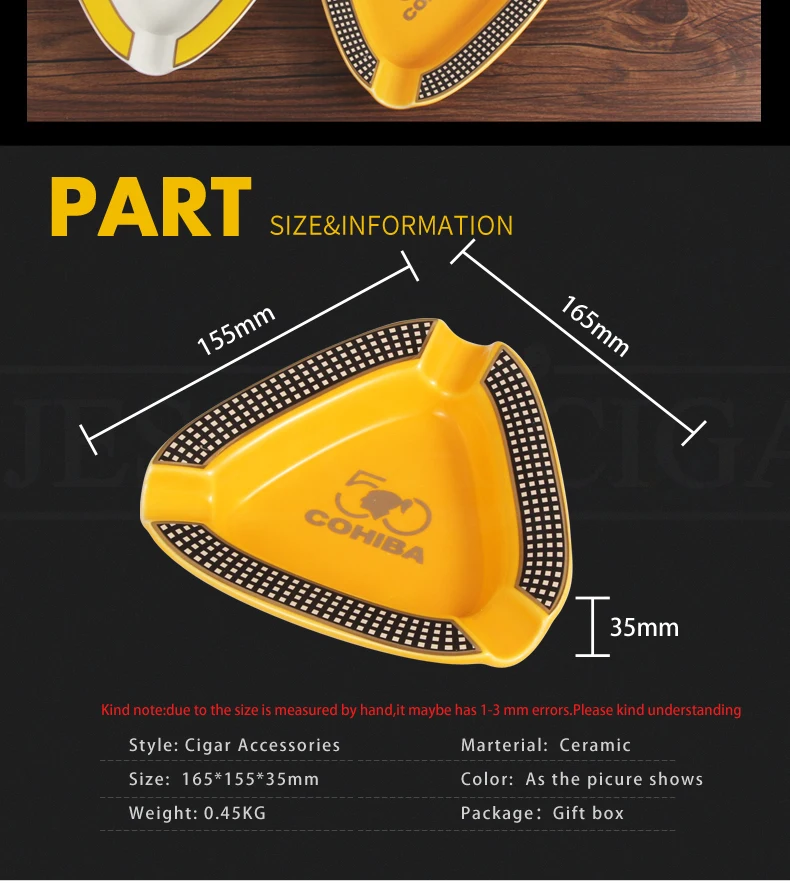 COHIBA сигарные гаджеты домашняя сигарная пепельница Портативный Керамический 3 сигары Пепельница табака пепельницы для сигарет держатель