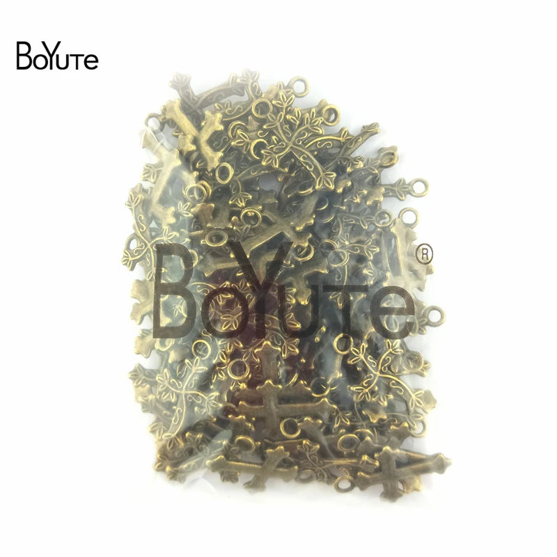BoYuTe (100 шт./лот) 25*16 мм античные бронзовые кресты подвески подходят ожерелье