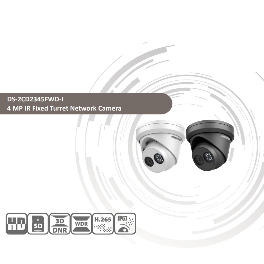 HIKVISION H.265 камера DS-2CD2345FWD-I 4MP ИК фиксированная револьверная сетевая камера мини купольная ip-камера слот для sd-карты распознавание лица