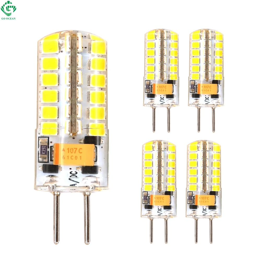 gy6.35 привел колба 12в AC / DC 4W 9W силикон лодку огня 48 SMD 2835 замены галогенных ламп 72
