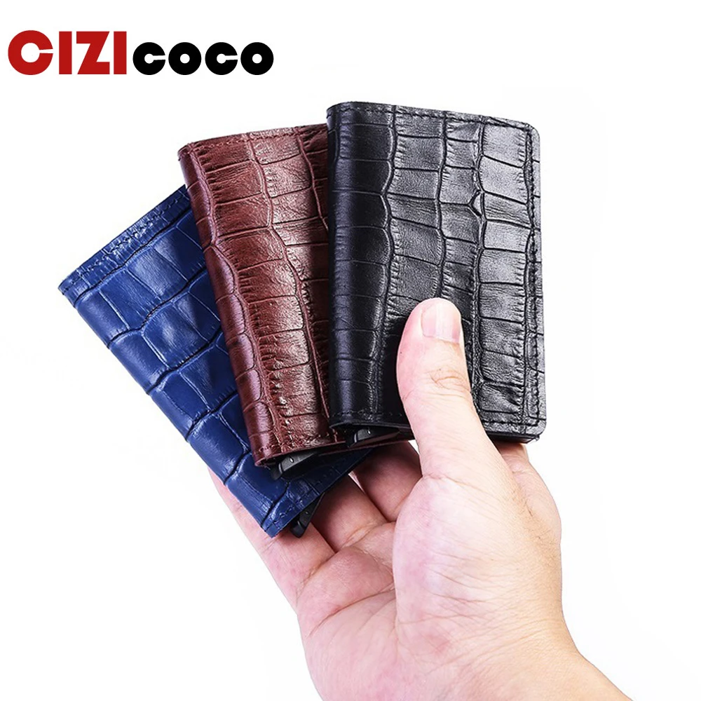 Новый держатель для карт из крокодиловой кожи RFID алюминиевый Высококачественный