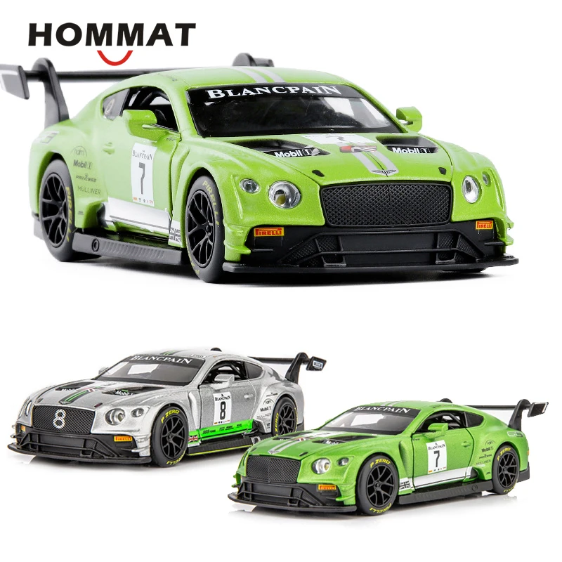 Модель гоночного автомобиля HOMMAT в масштабе 1:32 Bentley Continental GT3 литой игрушечный