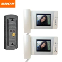 4 3 lcd monitor video doorbell door phone system video interphone kits ir night vision pinhole camera video intercom 2 screen