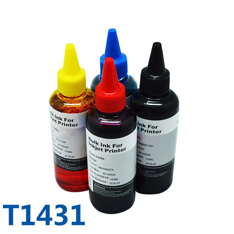 Чернила высокого качества 4colorsx100ml T1431 для струйного принтера Epson ME Office