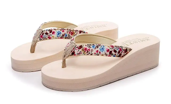 new platform Wedge Women Slippers Summer Beach Casual Beach Women Slipper Flip Flops Sandals Summer Shoes zapatos mujer c601