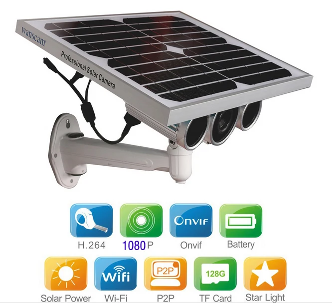 Yobang безопасности WI FI 1080 P 2 0 м P2P Onvif Беспроводной Солнечный Мощность
