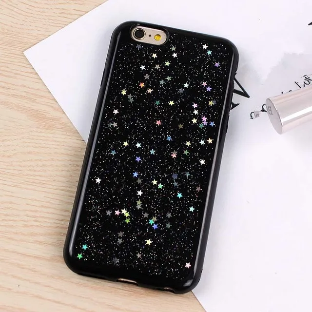 black transparent sequins glitter star quicksand colorful sequin soft tpu back cover for iphone11 pro max x xs max xr 8 7 6 plus free global shipping