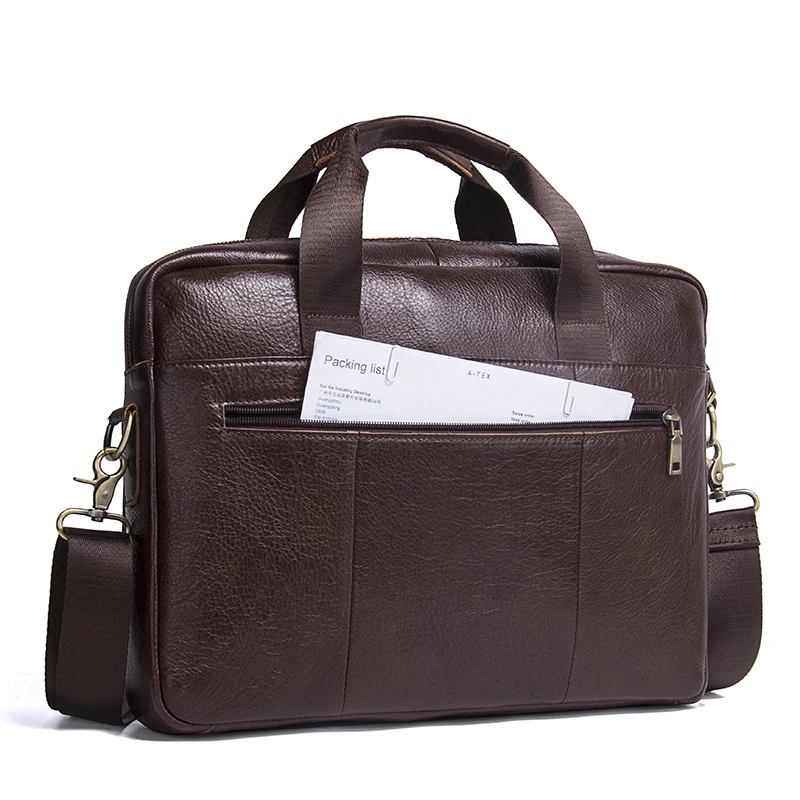 CONTACT'S Сумка из натуральной кожи для деловых мужчин Сумки ноутбуков Портфели