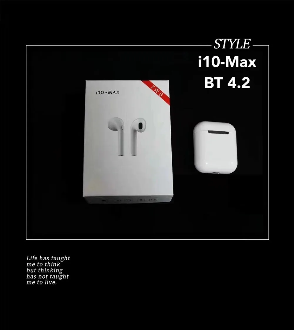 I10-Max TWS наушники мини беспроводная Bluetooth гарнитура двойные наушники с зарядным устройством для Iphone Android