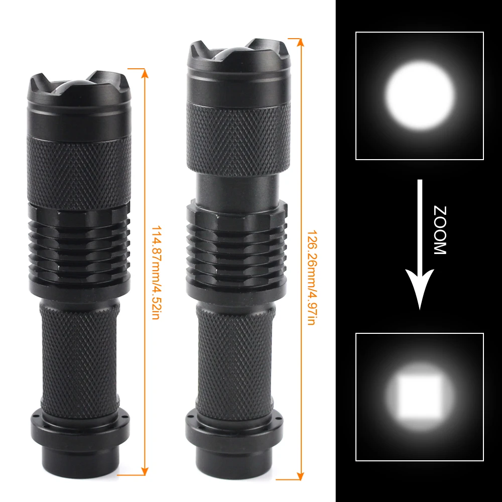 BORUIT мини-фонарик 3800LM XML T6 светодиодный фонарь 18650 Регулируемый зум-фокус фонарь, лампа, фонарик, водонепроницаемый для рыбалки, охоты