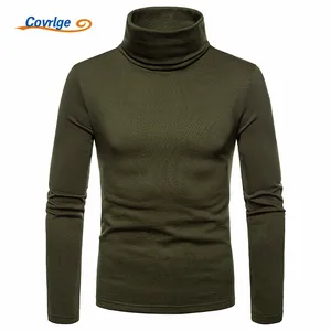 Мужская футболка Covrlge, осенняя теплая футболка с высоким воротником для фитнеса, футболка с длинным рукавом, MTL100