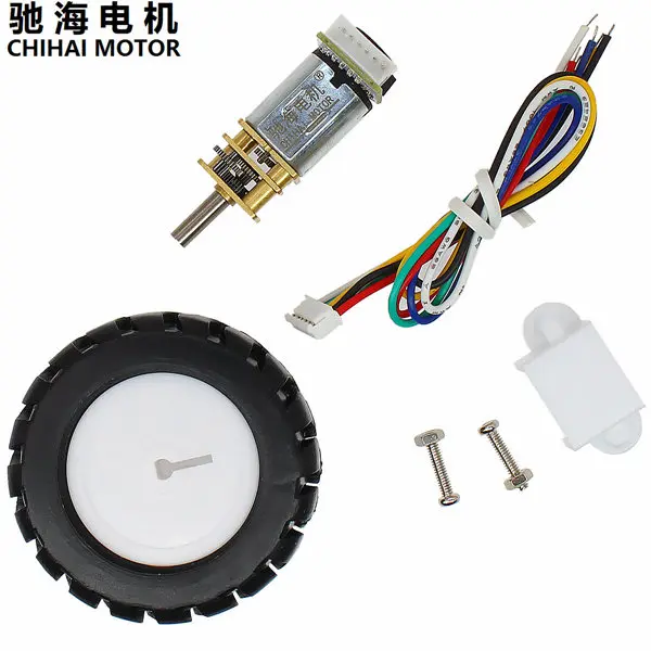 Chihai мотор CHF-GM12-N20VA с источником питания от постоянного тока, 6V 12V 7PPR кодировщик редуктор мотора угольные щетки Шестерни мотор с стенты поддерживающих колесиков выполнены и шины для мотоцикла