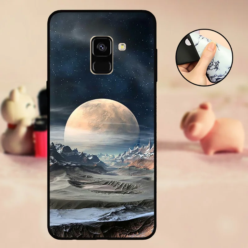 Чехол для Samsung Galaxy A6 2018 силиконовый черный чехол Plus мягкий матовый ТПУ + A6Plus A 6
