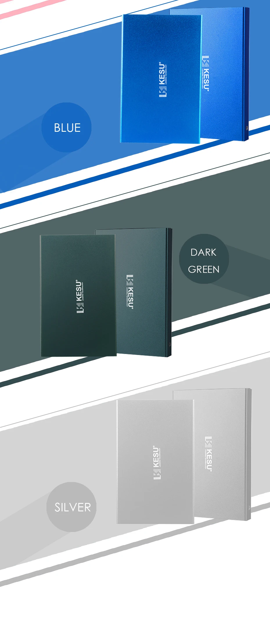 KESU внешний жесткий диск с логотипом на заказ HDD USB2.0 60g 160g 250g 320g 500g 1 TB 2 ТБ HDD для ПК Mac Tablet tv