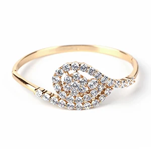 Rose Gold Новое поступление женские милые 585 розовое золото свадебные трендовые ювелирные изделия белые капли воды Лепесток Природный цирконий браслеты ювелирные изделия - Окраска металла: Rose Gold