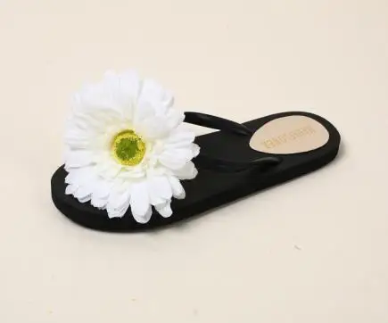 HAHAFLOWER/; женская пляжная обувь ручной работы с цветами; коллекция года; летние женские шлепанцы; вьетнамки на плоской подошве; ; A43 - Цвет: Светло-желтый