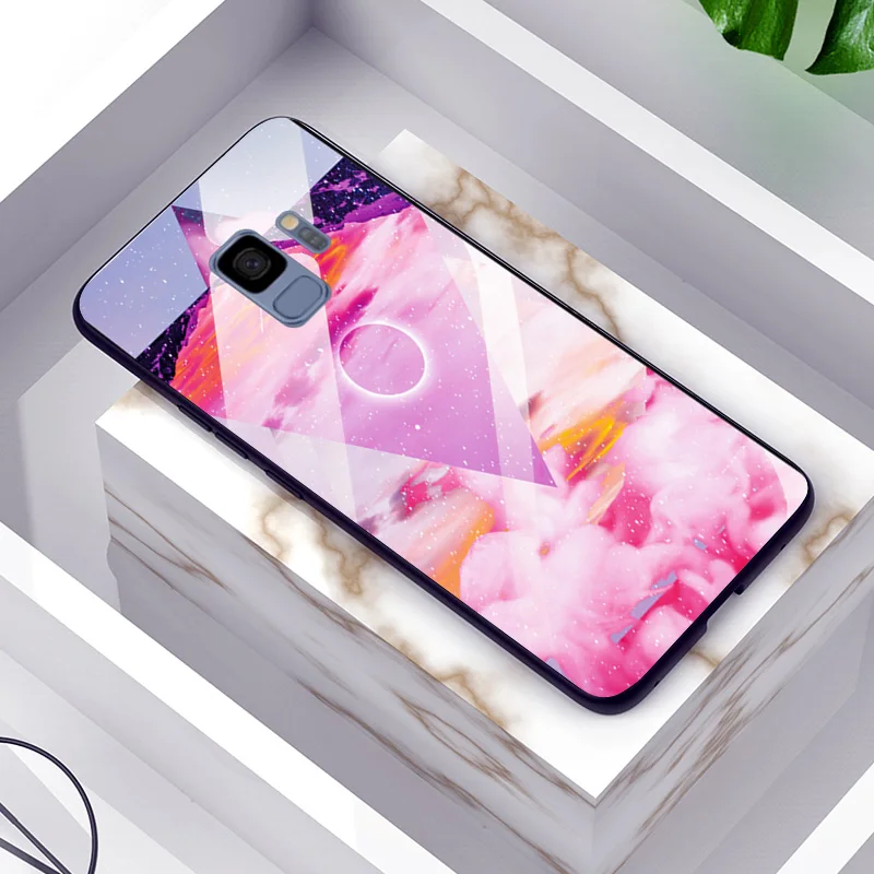 YOUVEI Plant Flower Coque For Samsung Galaxy S9 Plus S 9 S9Plus Shockproof Protective Tempered Glass Phone back Cases Bumper |