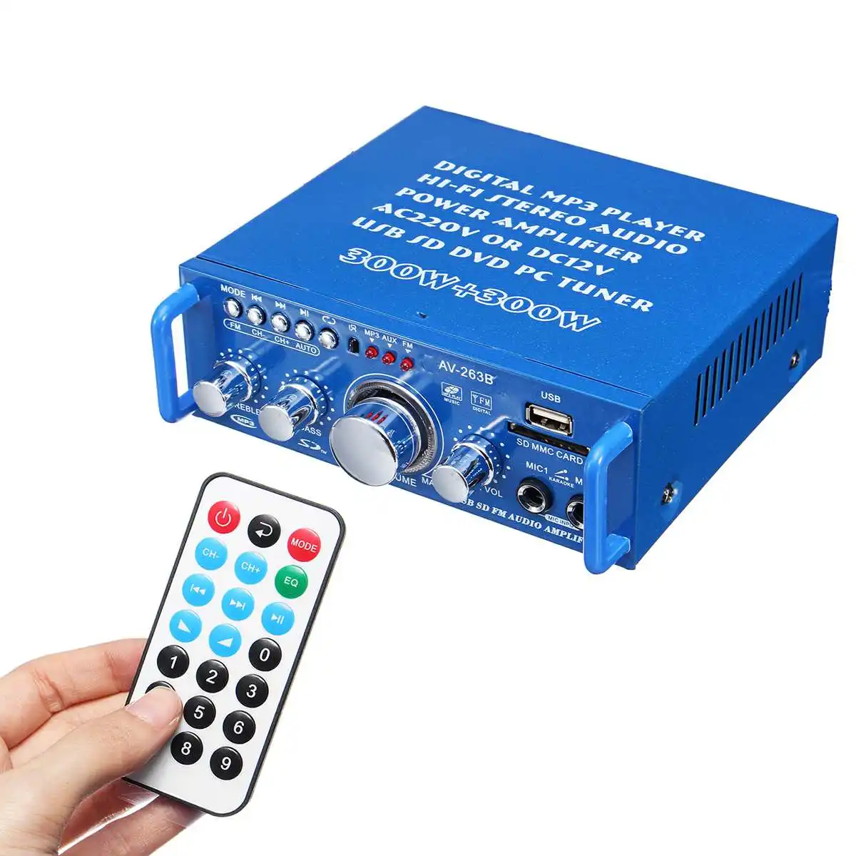 12 В/220 В 600 Вт HIFI 2CH автомобильный bluetooth стерео усилитель мощности музыкальный плеер аудио FM радио домашний кинотеатр усилители с микрофонами
