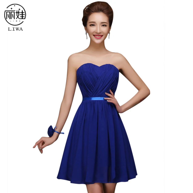 Новинка 2017 короткие платья для подружек невесты летние праздничные наряды без