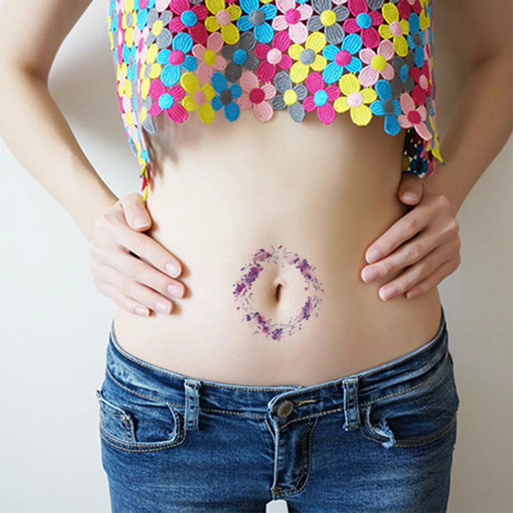 Одна татуировка с часами наклейки цветные цветы форма орла дизайн временные