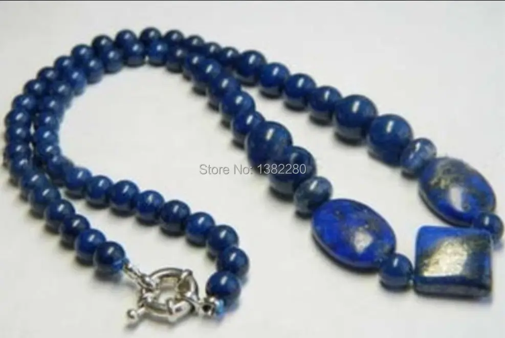 

! The charming natural Egypt celestine blue gem necklace 18" JT5029