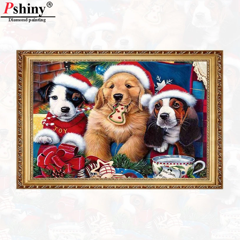 Pshiny DIY 3D бриллиантовый рисунок Рождество животного полный алмазов картина Стразы