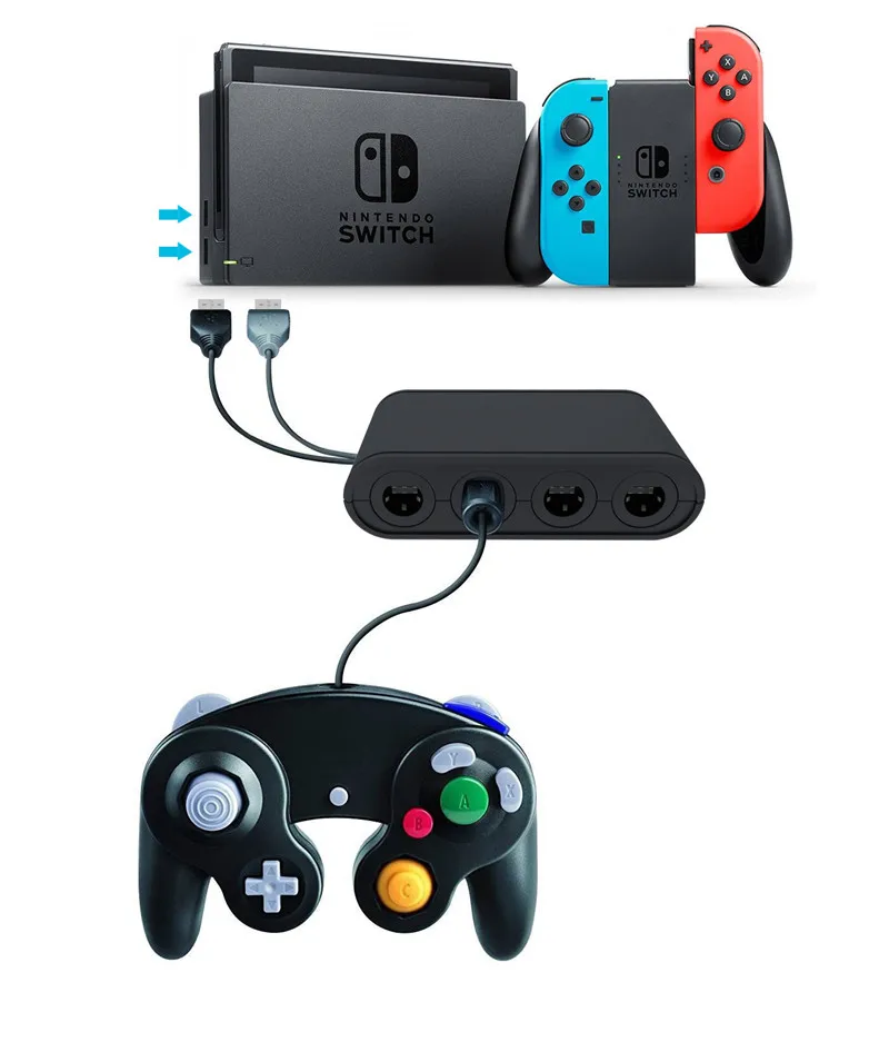 2 в 1 GameCube контроллер адаптер конвертер для WiiU переключателя NS|Запасные части| |