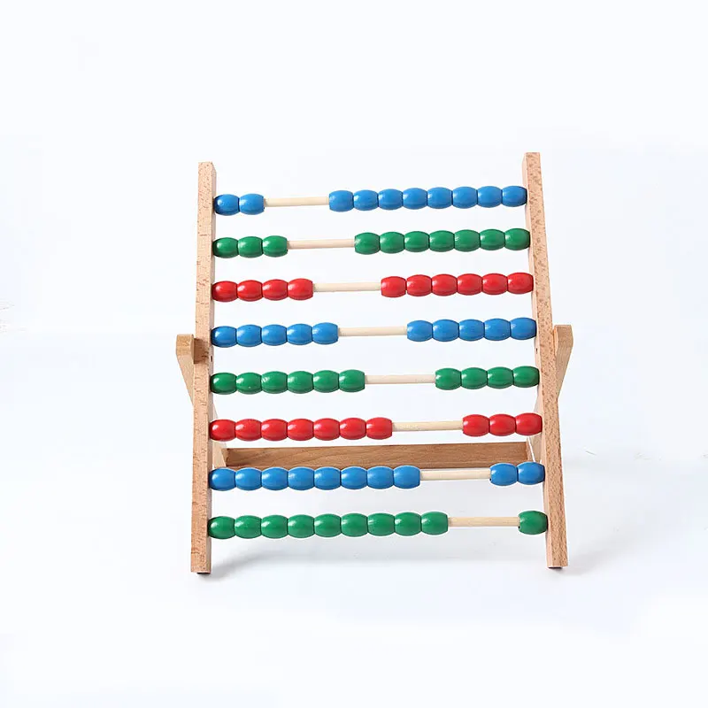Деревянные материалы Монтессори Abacus с цветными бусинами для дошкольного