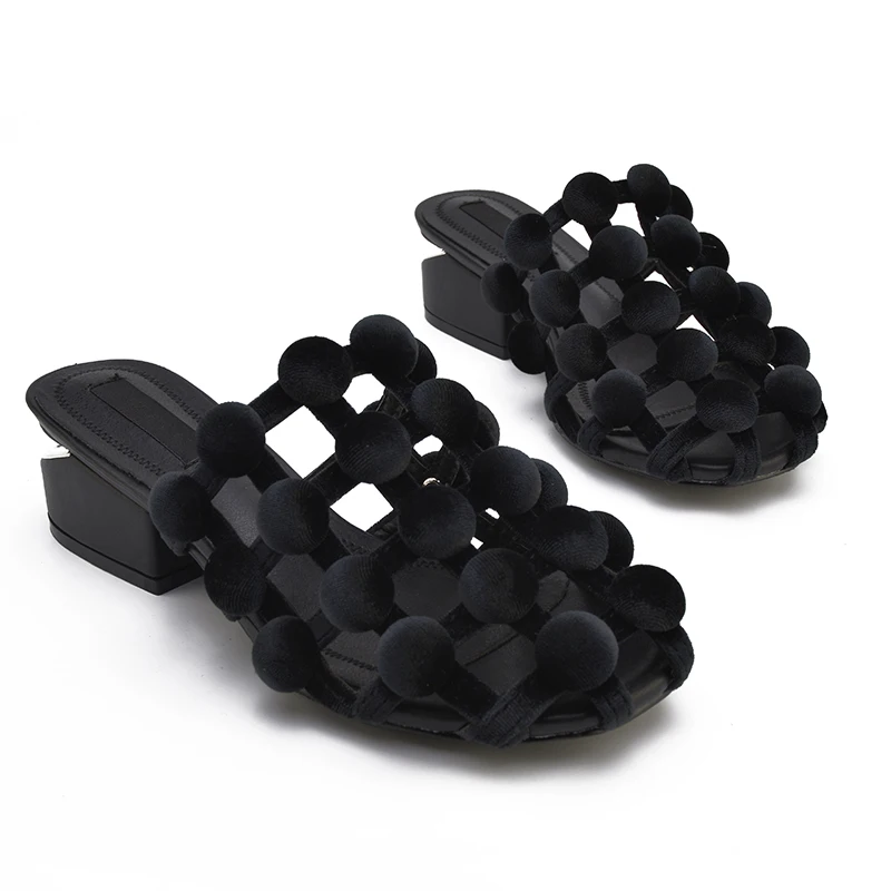 Тапочки женские летние модные пирсинг одежда 2018 Новый Открытый дамы с Толстые со