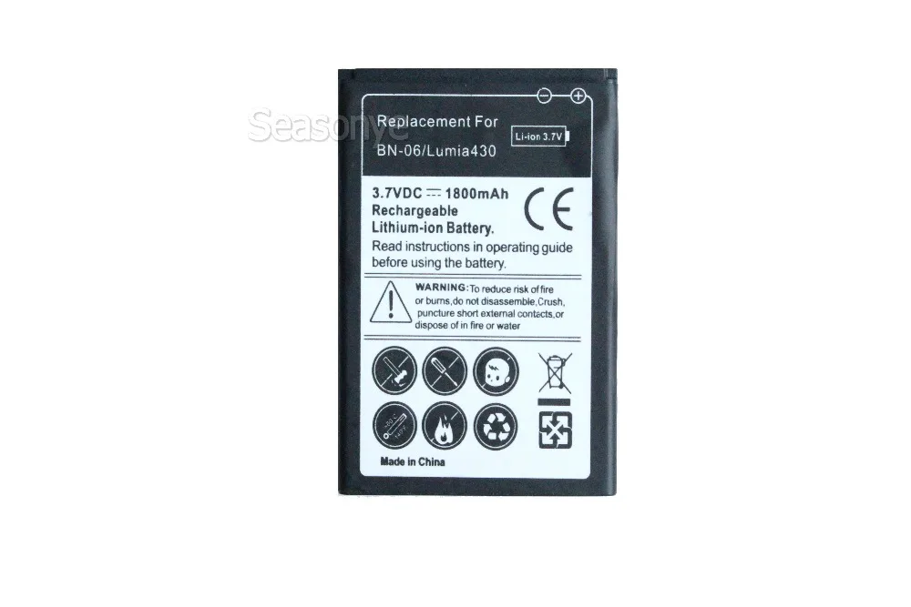 Seasonye 1800mAh BN 06 / BN06 сменный литий ионный аккумулятор + универсальное настенное