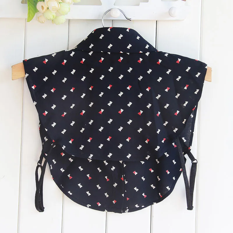 Поддельный съемный воротник клетчатая рубашка хлопковая джинсовая кружевная