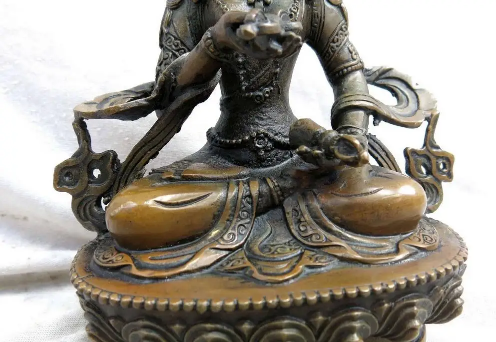 9 &quotКитайская латунная медная колокольчики квань-инь статуя Будды Гуаньинь