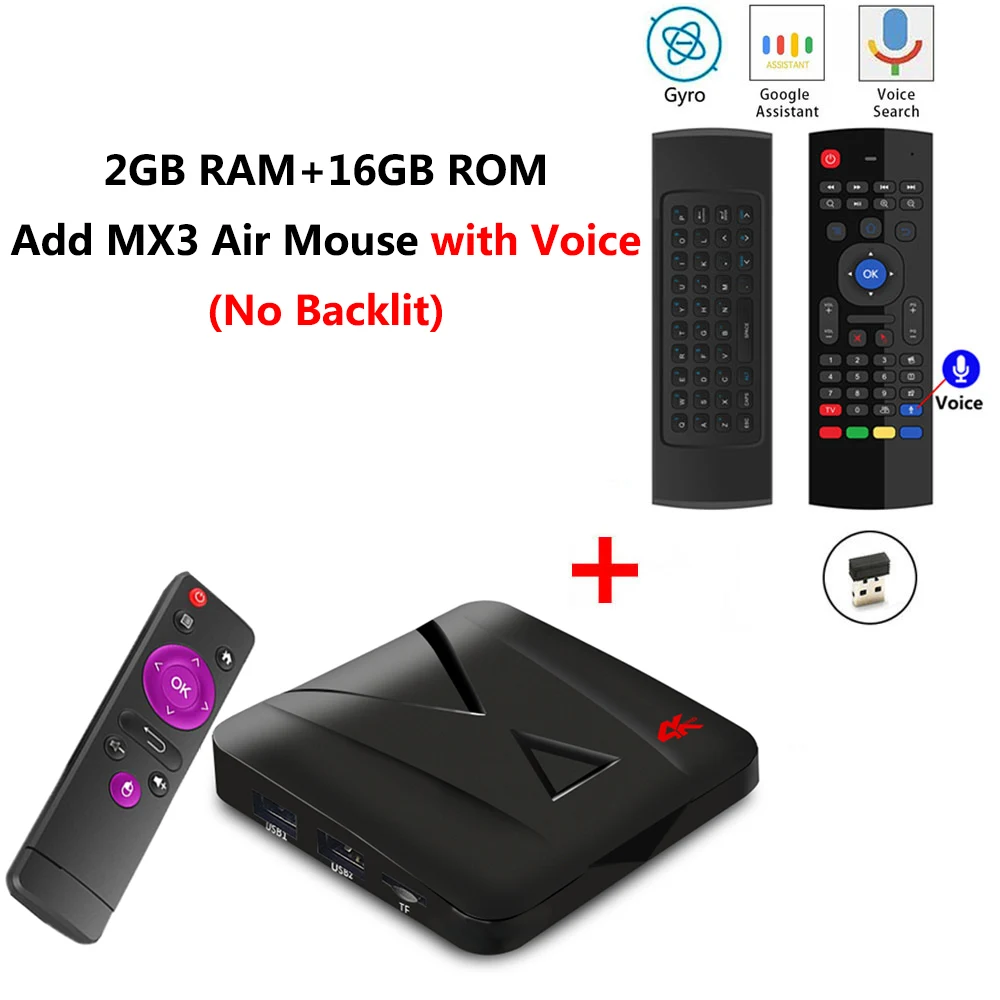 MX10mini add MX3 mic MX10 Мини Android 9,0 ТВ-приставка 2 Гб ОЗУ 16 Гб ПЗУ RK3328 четырехъядерный 2,4 ГГц wifi медиаплеер USB 3,0 H.265 4K HD Смарт-приставка - Цвет: MX10mini add MX3 mic