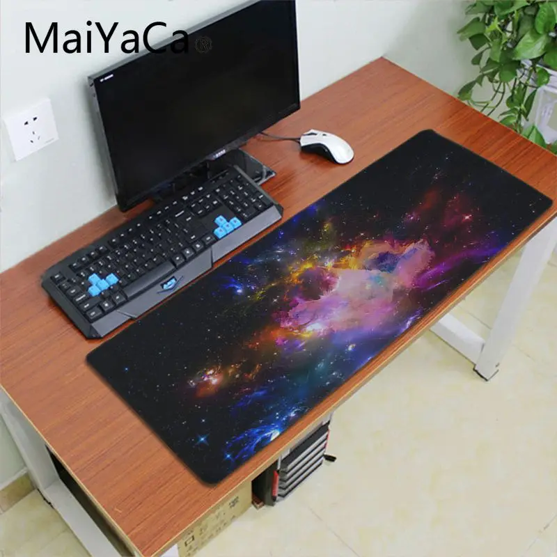 Lock Edge 30X70cm Maiyaca Galaxy, цветные офисные мыши звездного неба, геймерский игровой коврик для мыши, коврик для мыши с клавиатурой, ноутбук, ПК, ноутбук, Настольный коврик - Цвет: Lock Edge 30X70cm
