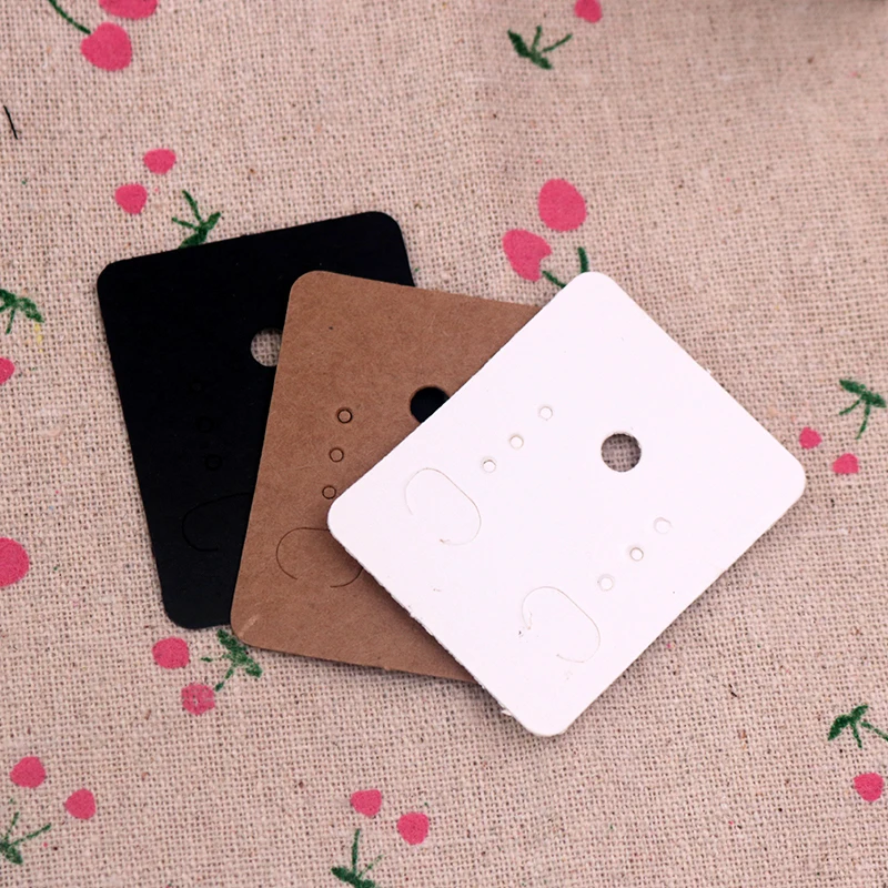 

New Arrival Jewelry Paper Tags 3.8x4.7cm 200pcs Ear Studs Jewelry Earring Display Cards Black White Brown Color Accept Custom