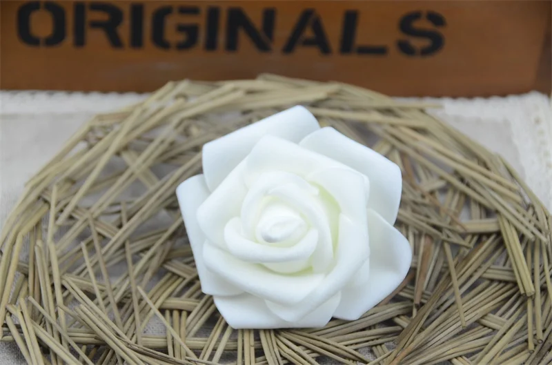 Milk white 50 шт. 6 см ПЭ Пена Искусственные бутоны розы для свадьбы украшения дома DIY гирлянда декоративный, Цветочный Искусственные цветы - Цвет: Milk white