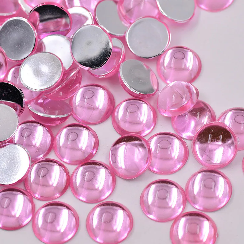 Light Pink JUNAO 15 мм темно-зеленые Кристальные Круглые Кабошон Стразы бусины прозрачные кабошон камни акриловые с плоской задней стороны Кристалл Клей На Стразы - Цвет: Light Pink